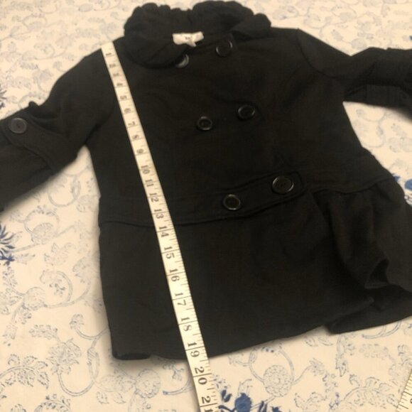 IZ Byer California Size M Girls Swing Jacket 3/4 Sleeve Peter Pan Collar Black - Picture 14 of 16